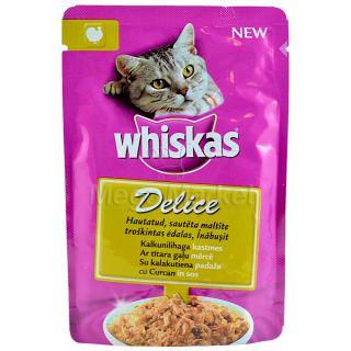 Whiskas Delice Mancare pt Pisici cu Carne de Curcan in Sos