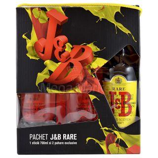J&B Rare Scotch Whisky 40%vol + 2 Pahare